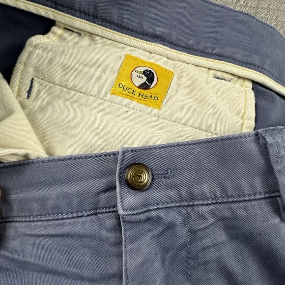 Duck Head Gold School Pant Men 42x32 Blue Chino Khaki Classic Fit Stretch - Picture 6 of 10